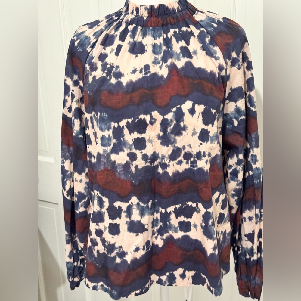 Marie Oliver Hand-Dyed Ling Sleeve Boho Chic Blouse Classy Sz S NWT
